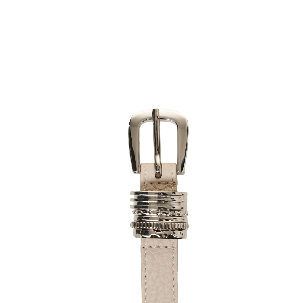 Orciani Beige Leren Riem met Metalen Details Beige Dames