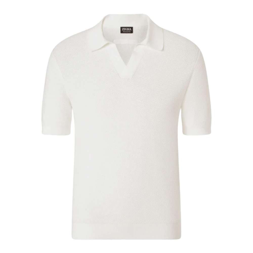 Zegna Men's White Polo Maniche Corte - Polo Shirts - 2XL - Tops