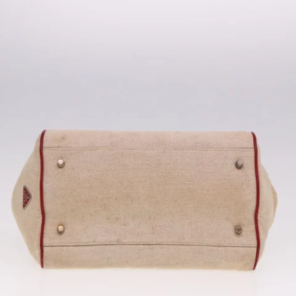 Prada Vintage Pre-owned Canvas prada-bags Beige Dames