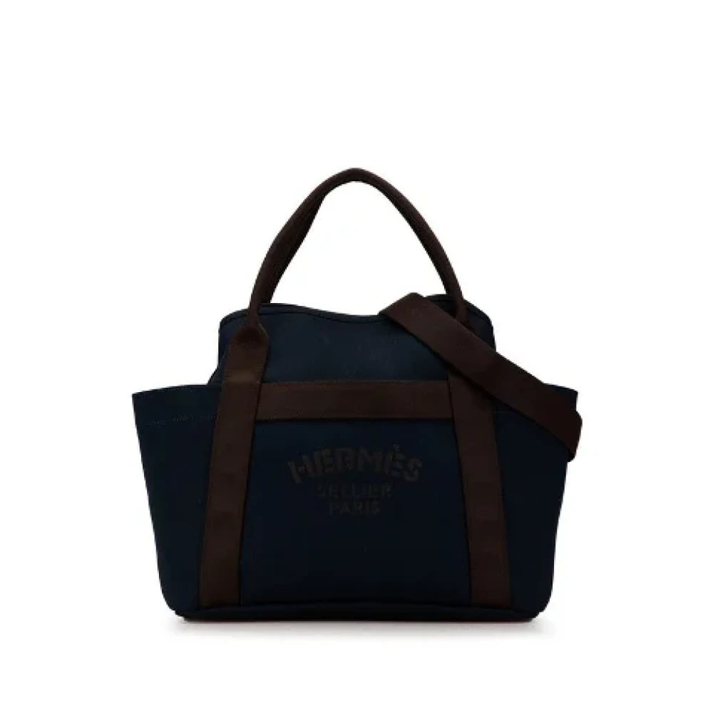 Hermès Vintage Pre-owned Canvas shoulder-bags Blue Dames