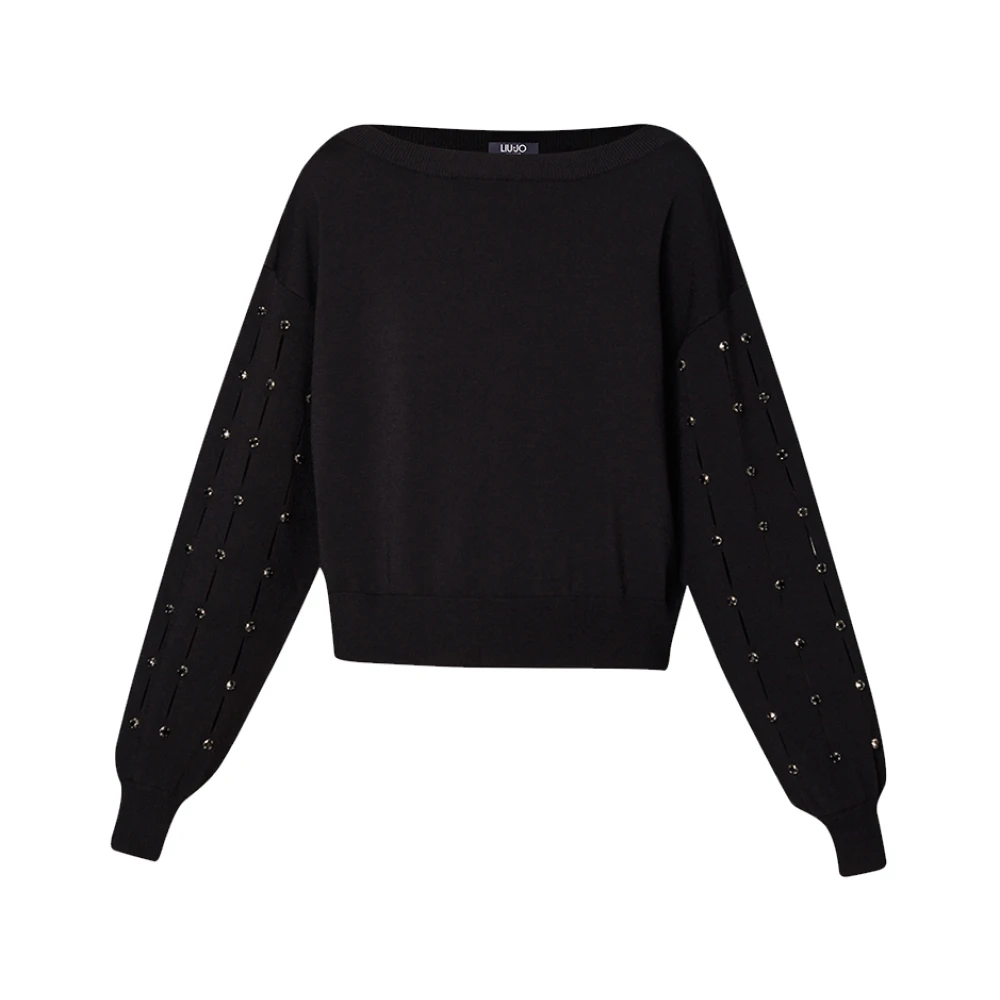 Liu Jo Zwarte Trui Elegant Veelzijdig Slim Fit Black Dames