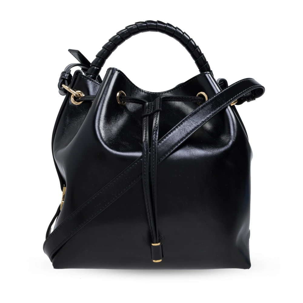 Chloé Leren Bucket Bag met Trekkoordsluiting Black Dames