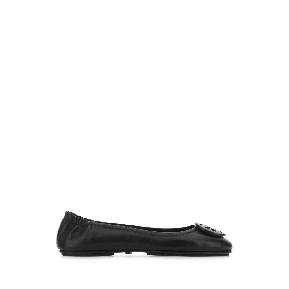 Tory Burch Women's Black Nappa Leather Minnie Ballerinas - Ballerina Shoes - 7 Uk - Shoes