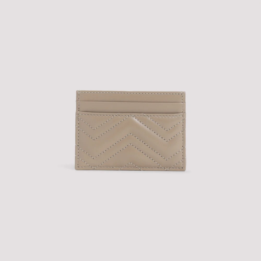 Gucci Matelassé Leren Kaarthouder Beige Dames