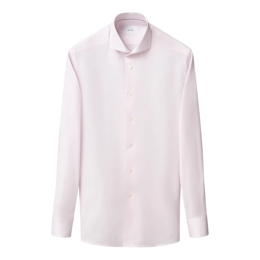 Eton Mannelijk Roze Overhemden Heren, 3XL, Katoen, Semi Solid Slim Fit Signature Twill Overhemd