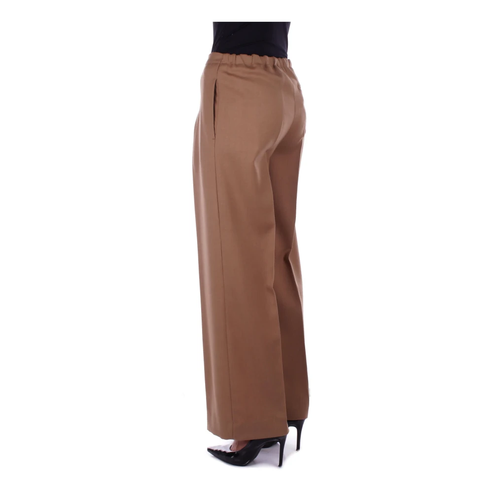 Dondup Bruine wollen broek met logo Brown Dames