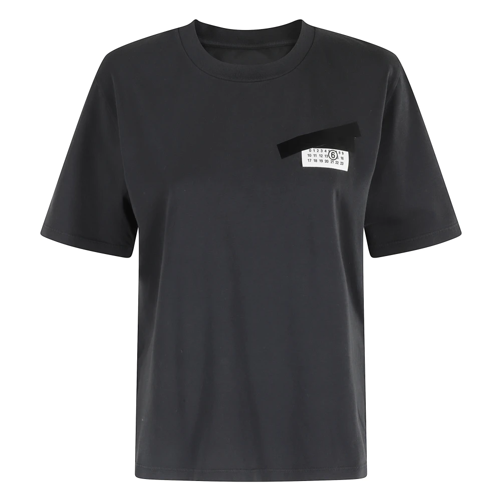 Mm6 Maison Margiela Women's White Cotton T-Shirt With Numeric Logo