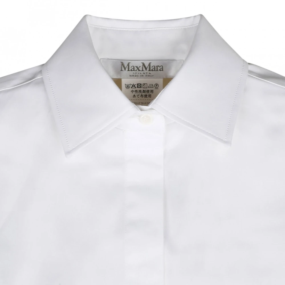 Max Mara Klassieke Zwarte Shirt met Persoonlijke Knoop White Dames