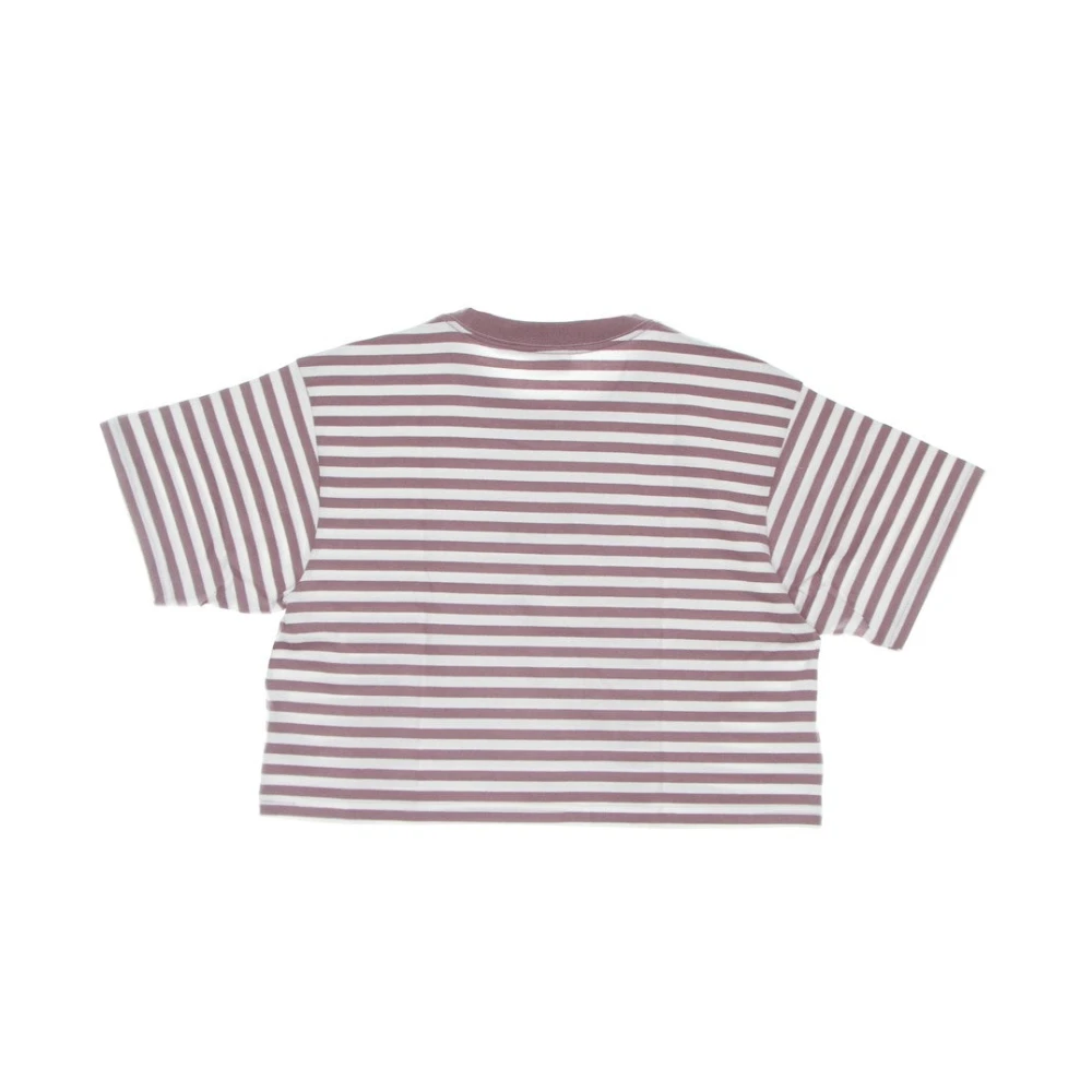 Obey Gestreepte Cropped Tee Lila Krijt Multicolor Dames