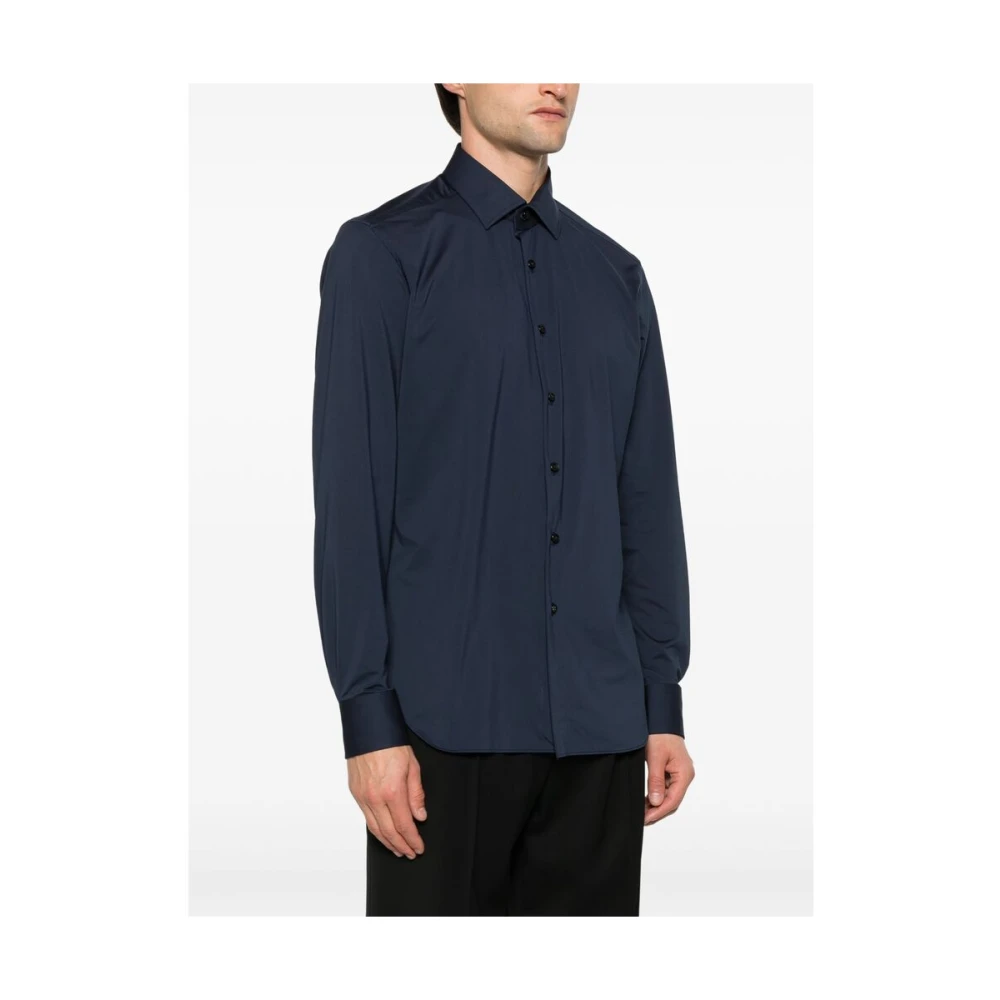 Xacus Blauwe Stretch Cutaway Kraag Overhemd Blue Heren