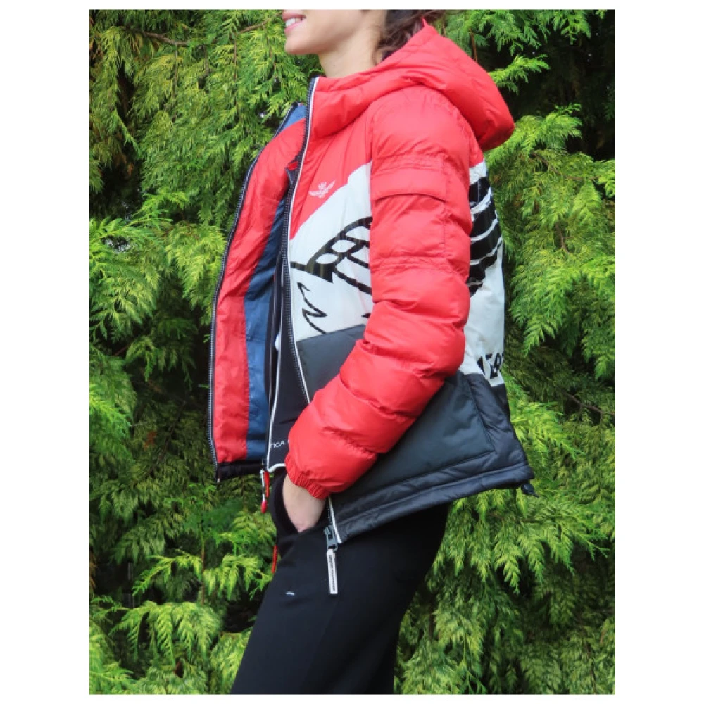 aeronautica militare Waterdichte Color-Block Hoodie Red Dames