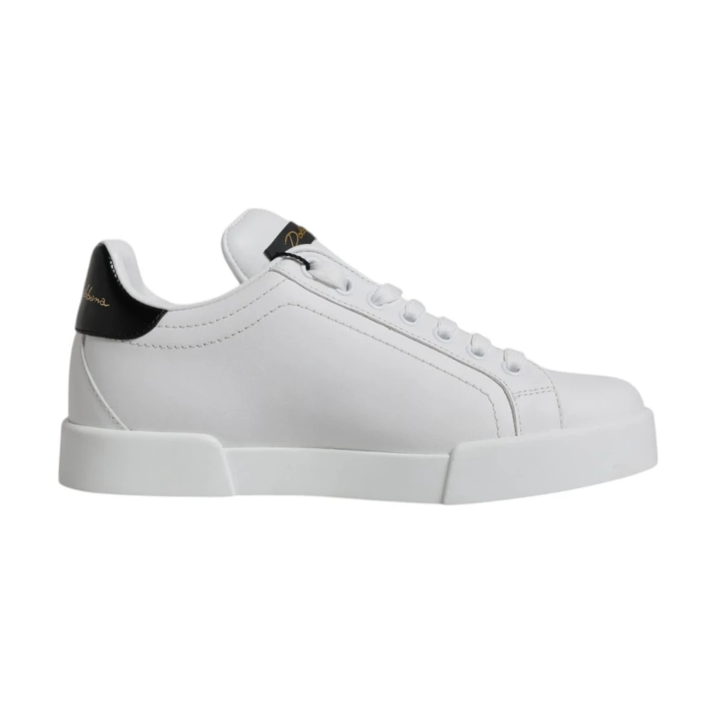 Dolce & Gabbana Leren Sneakers in en Dames Schoenen Wit