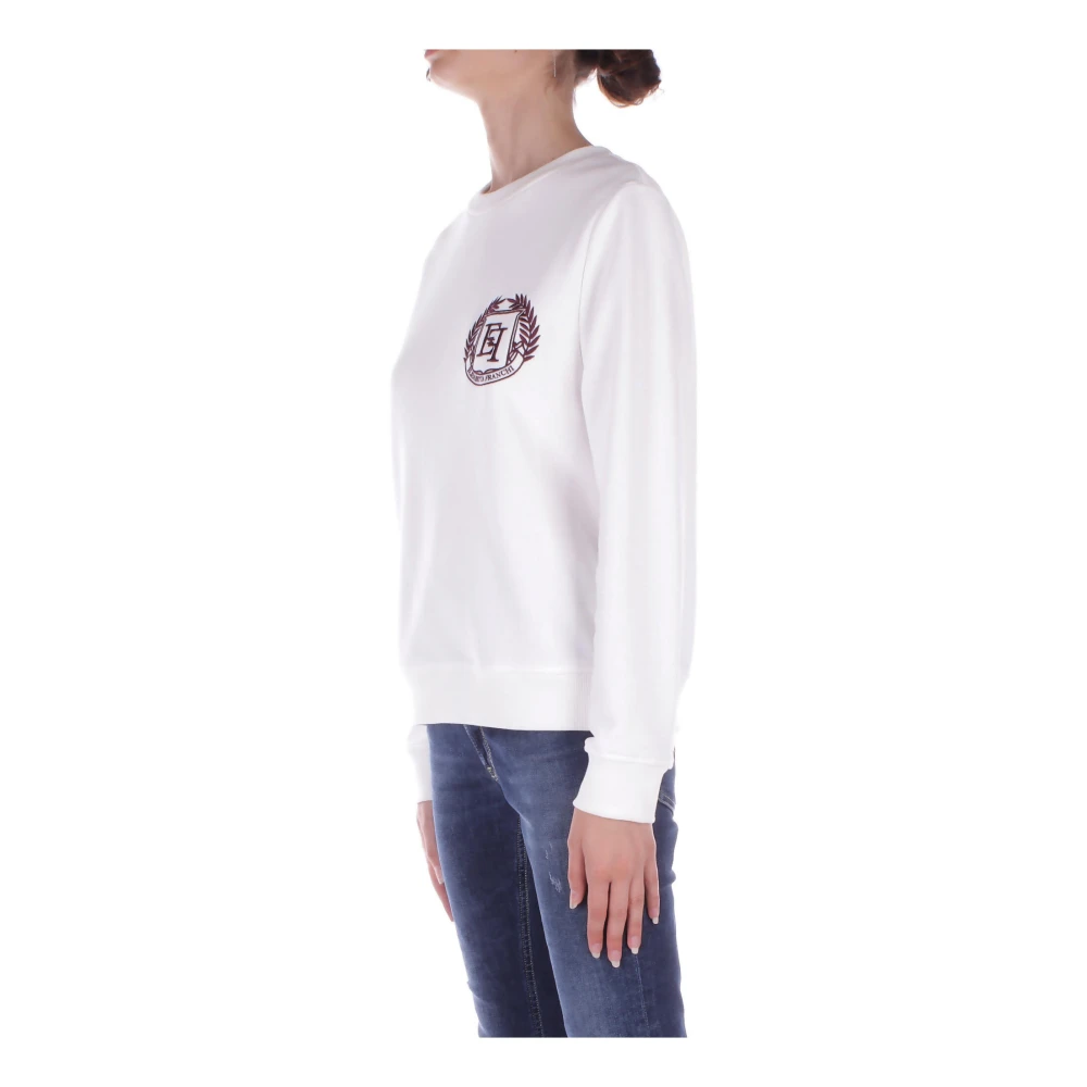 Elisabetta Franchi Ivoor Sweater met Front Logo Beige Dames