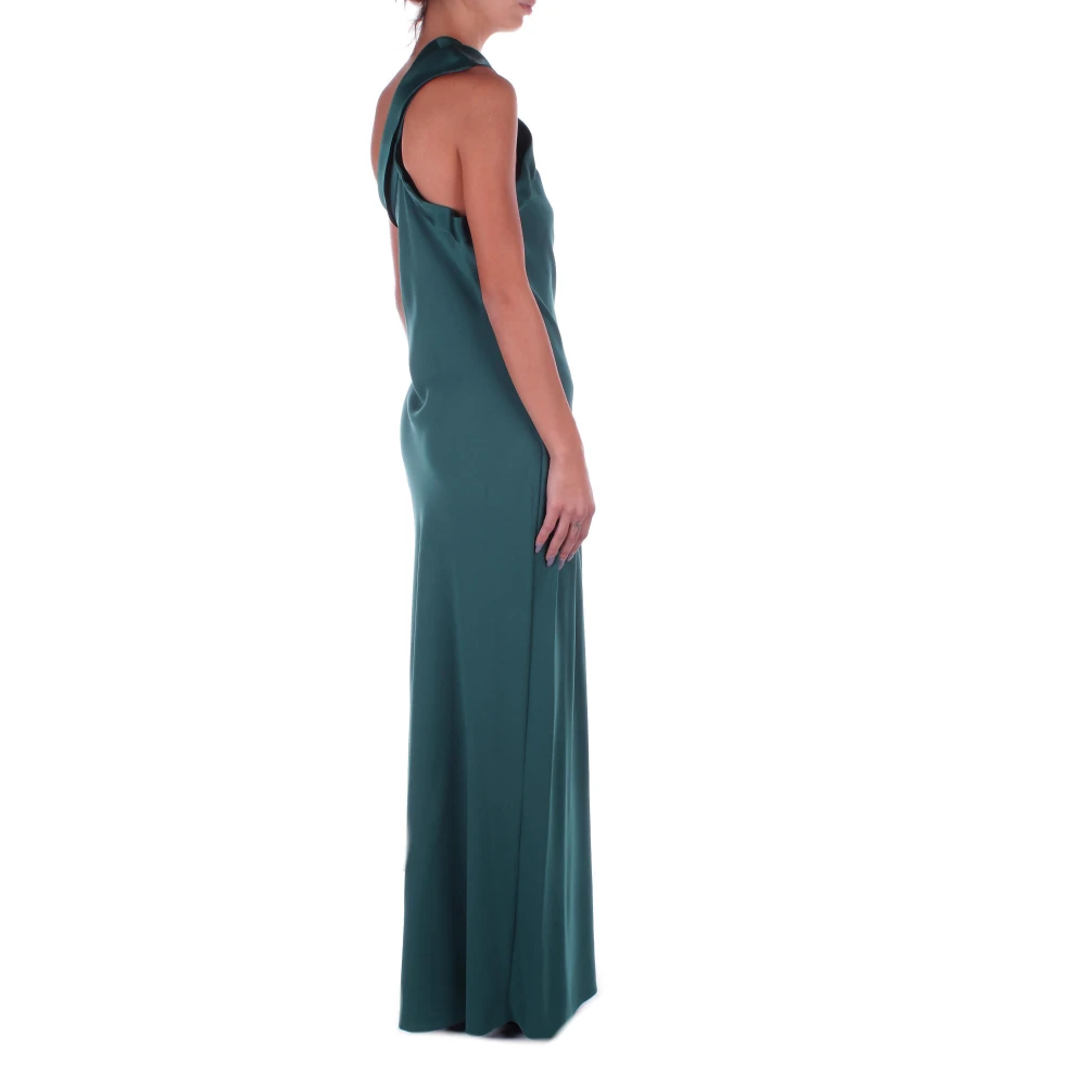 Max Mara Groene jurk met één schouder en zijrits Green Dames
