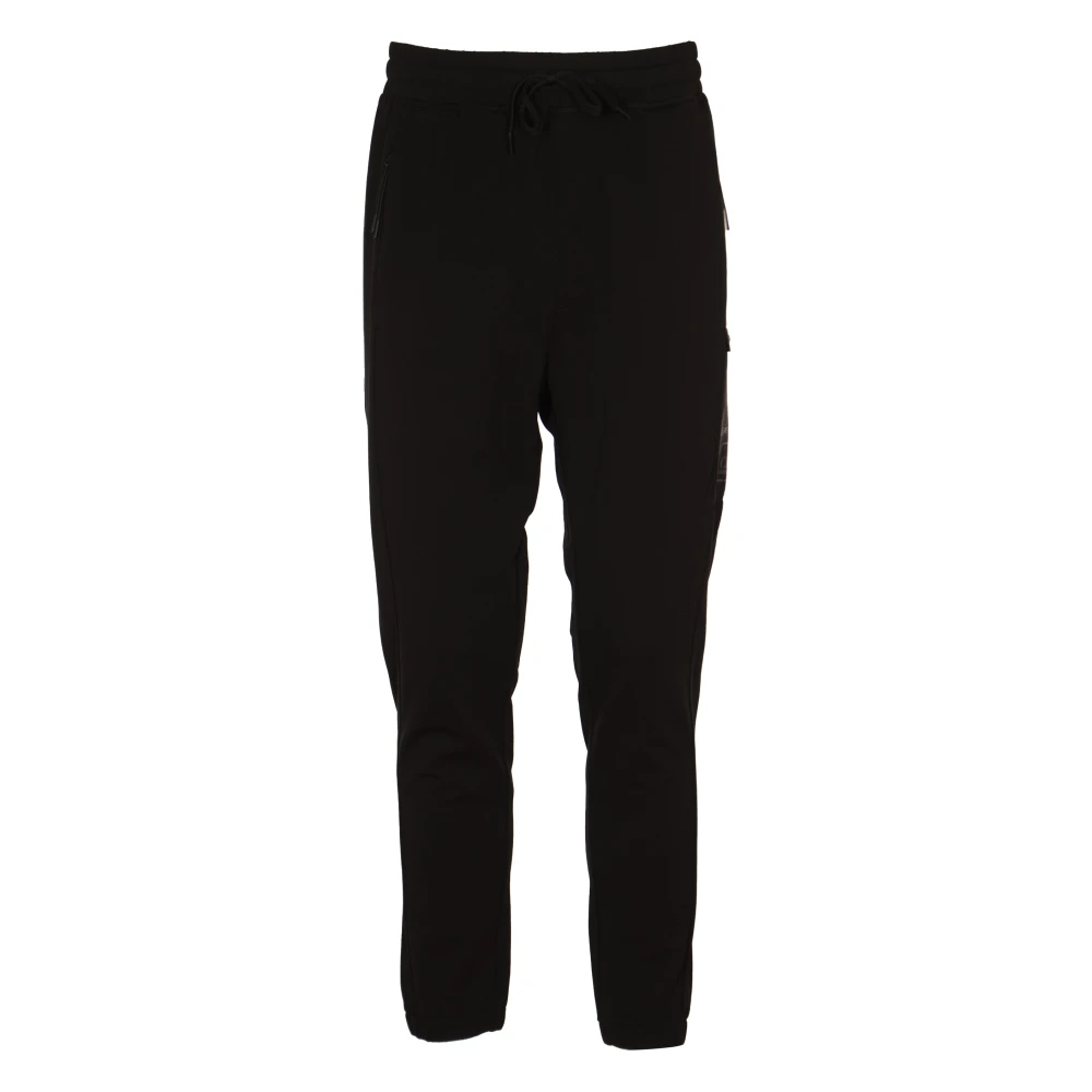 C.P. Company Cargo Sweatpants in Zwart Stretch Fleece Black Heren