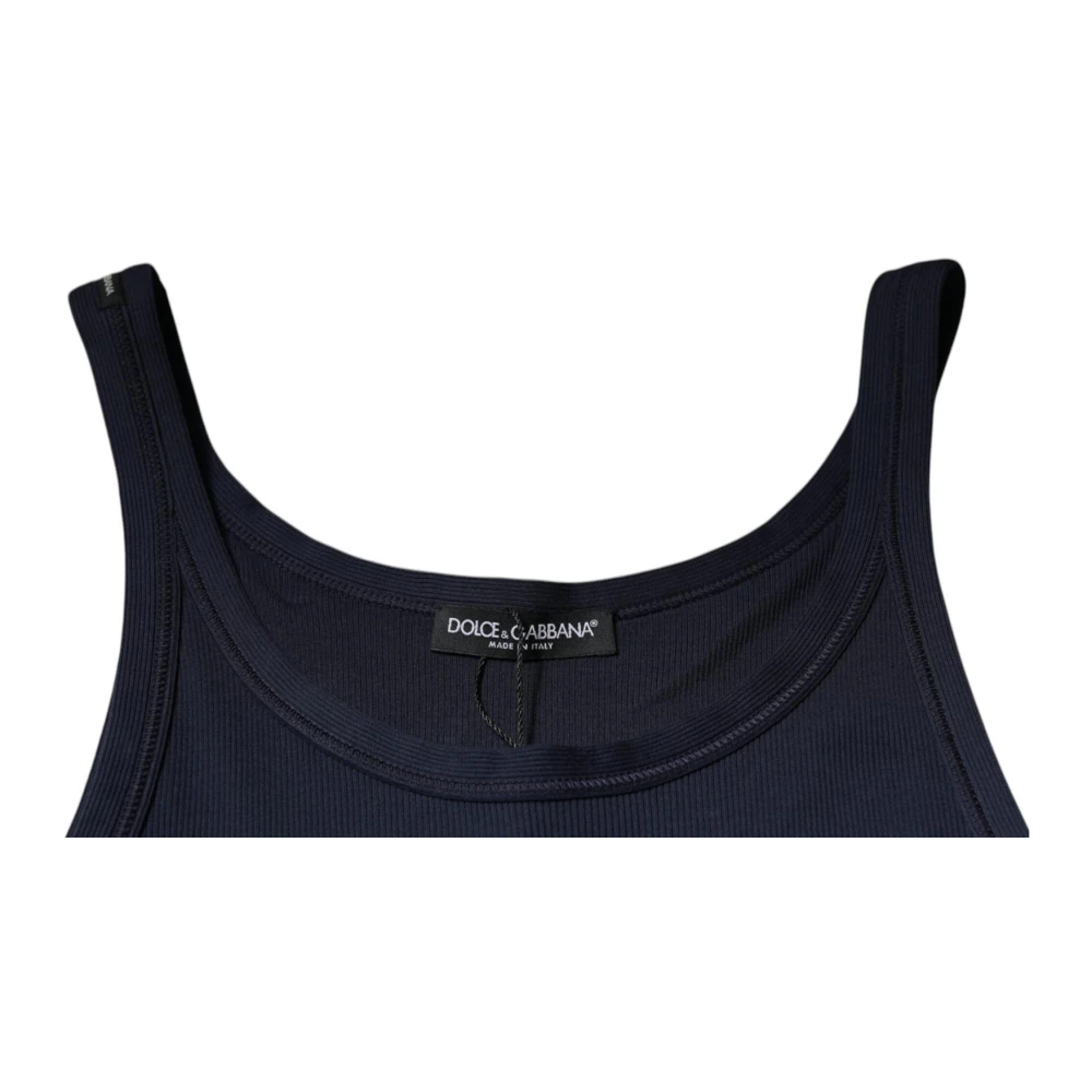 Dolce & Gabbana Donkerblauw Katoenen Tanktop Blue Heren