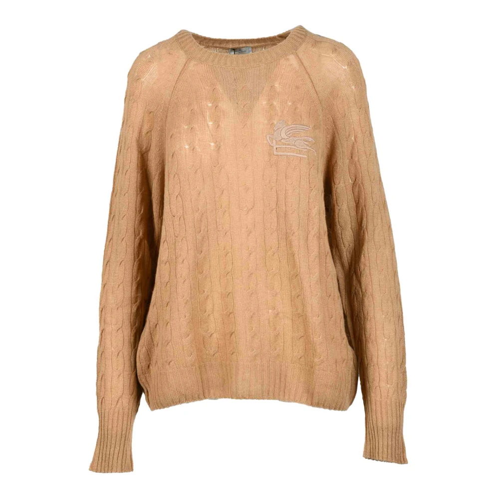 ETRO Kasjmier Gebreide Trui Beige Dames