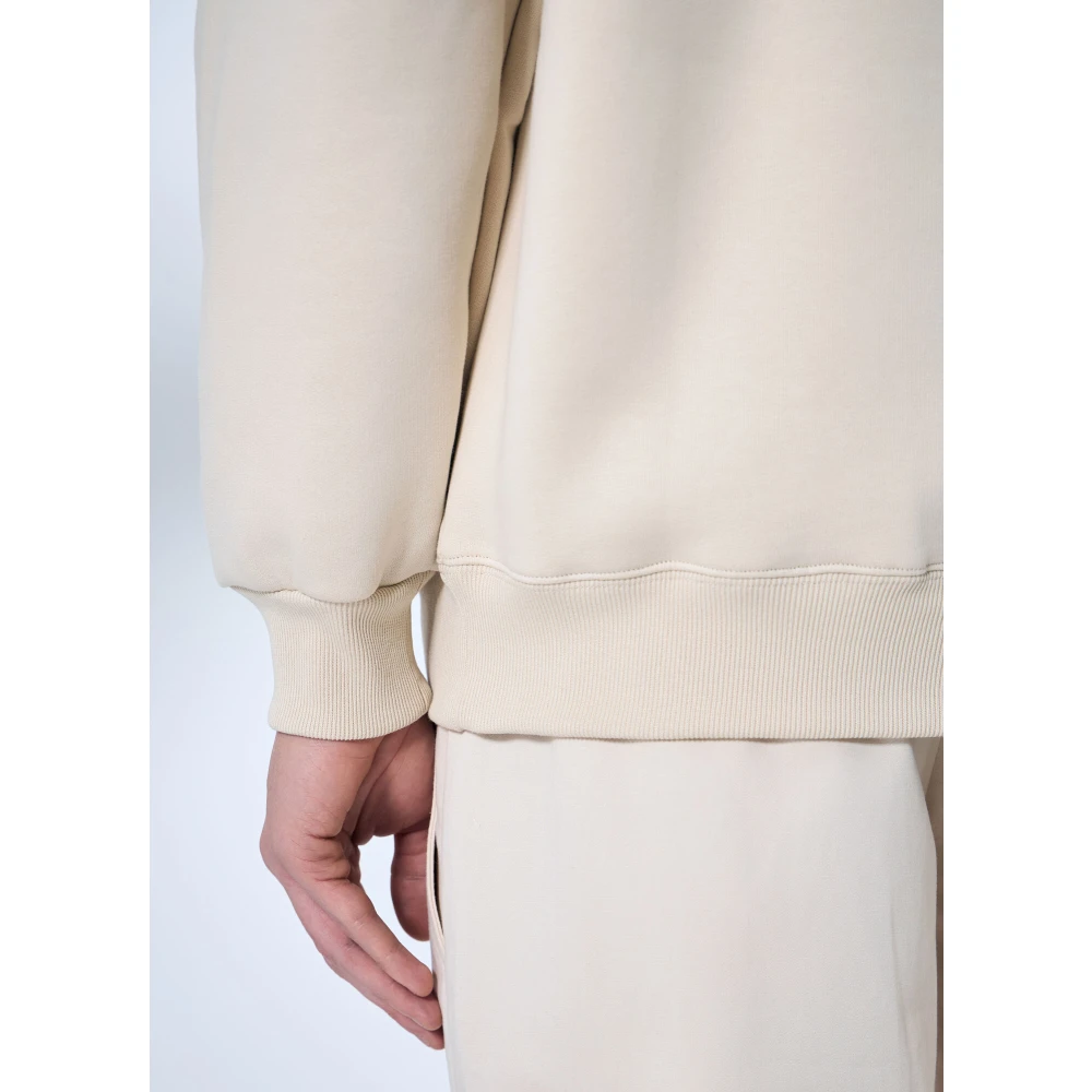 Jacquemus Logo Patch Katoenen Sweatshirt Beige Heren