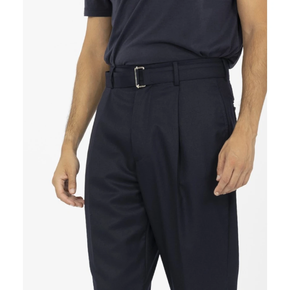 Officine Générale Wollen Plooi Broek Blue Heren