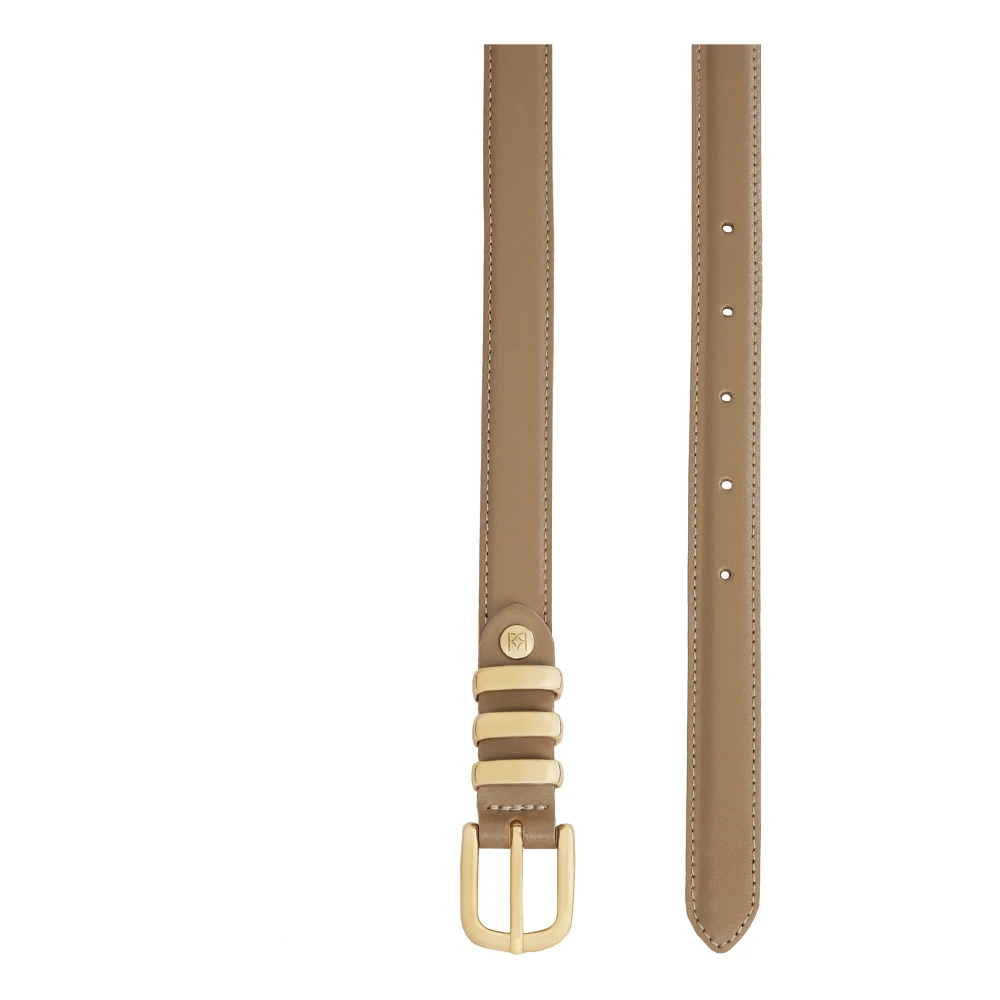 Kazar Leren smalle riem in taupe kleur Beige Dames