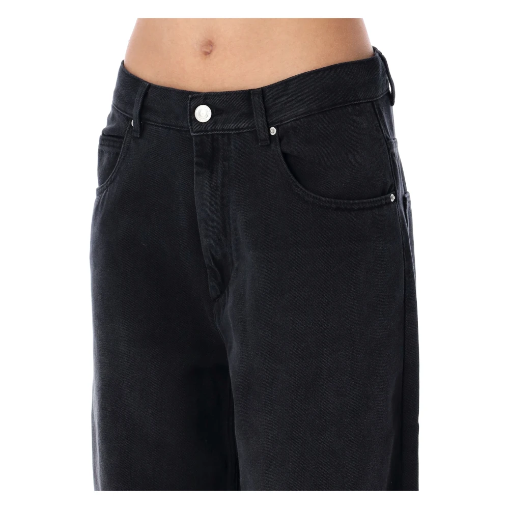 Isabel Marant Étoile Zwarte Vervaagde Denim Broek Black Dames