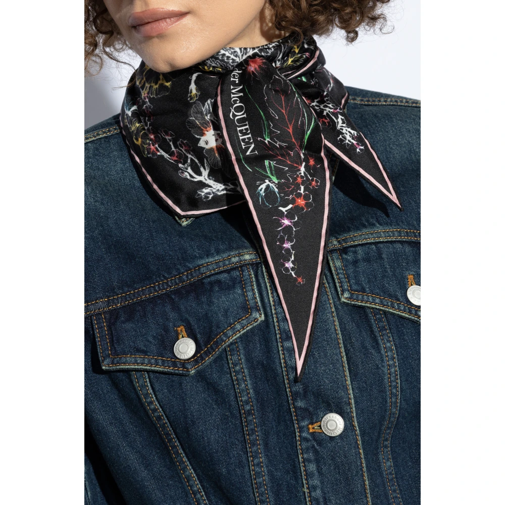 alexander mcqueen Zijden sjaal Black Dames