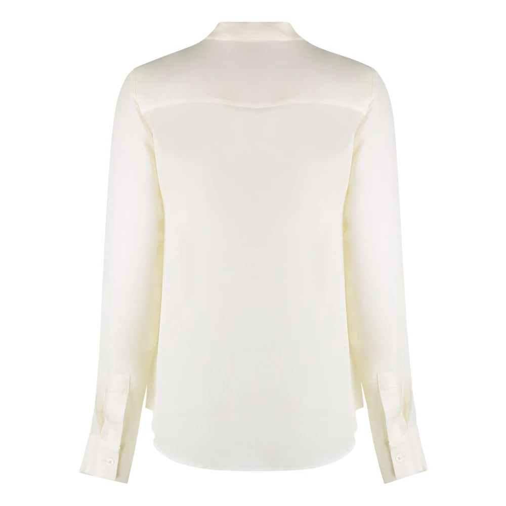 Michael Kors Zijden Blend Strikblouse Beige Dames