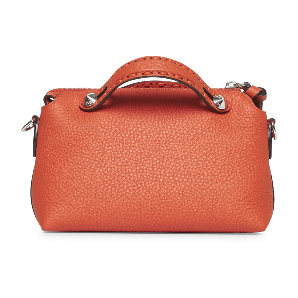 Fendi Oranje Leren Handtas met Sleutelhanger Orange Dames