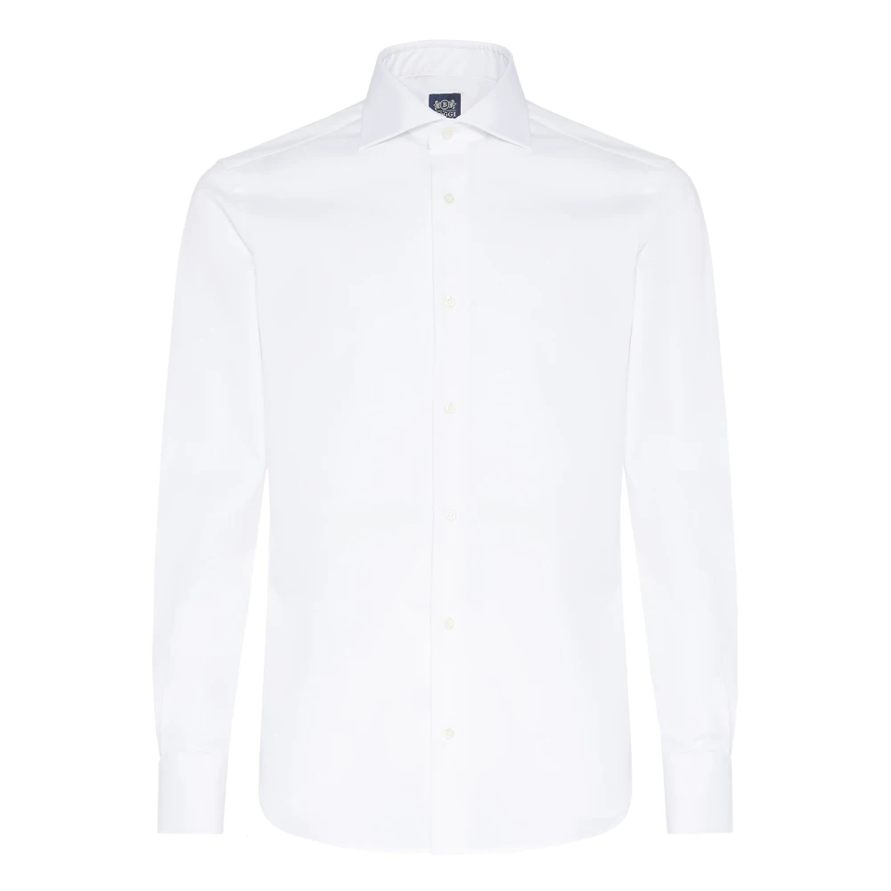 Boggi Milano Slim Fit Stretch-bomulls skjorta White, Herr