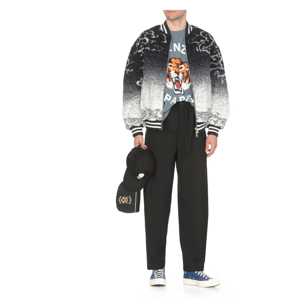Kenzo Blauwe Bomberjack Cloud Tiger Patroon Multicolor Heren