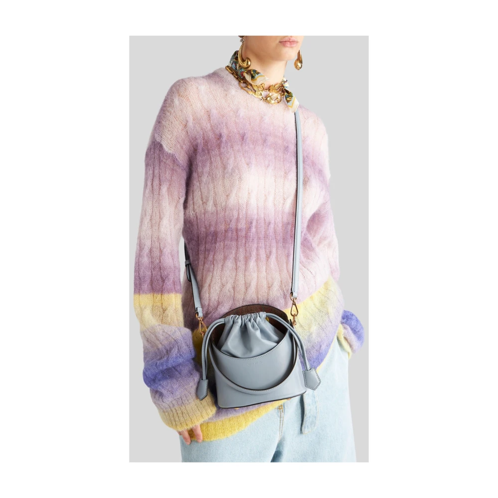 ETRO Heldere Blauwe Kleine Saturno Leren Tas Blue Dames
