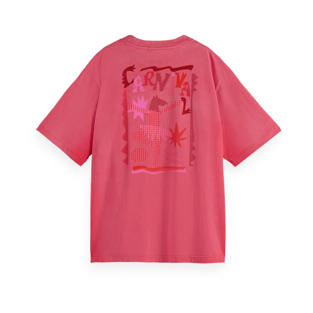 Scotch & Soda Artwork Sprayed T-shirt Red Dames