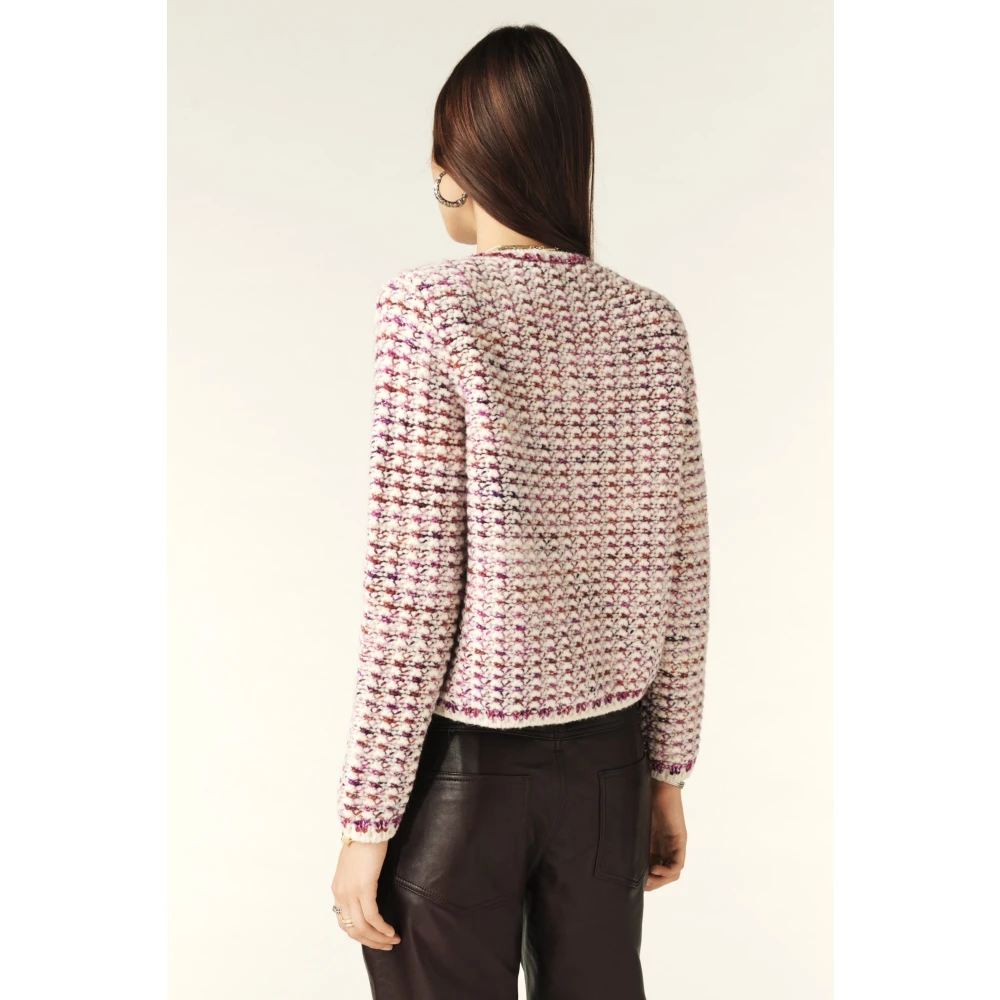 BA&SH Korte Gebreide Jas met Couture Stijl Blue Dames