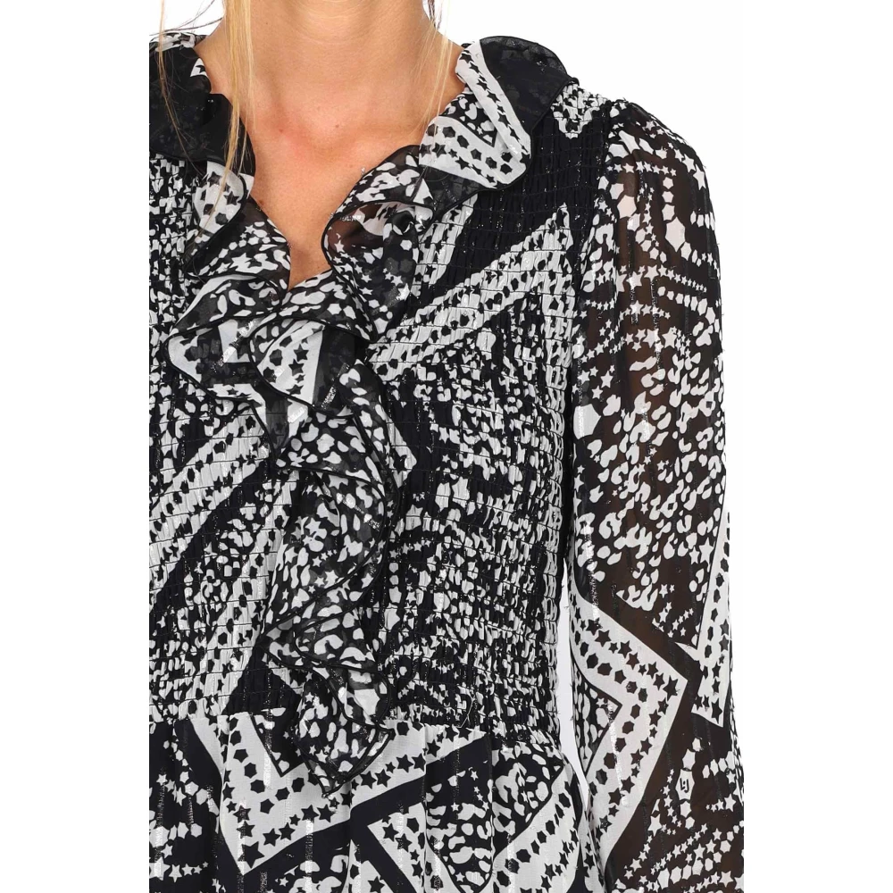 Liu Jo Korte chiffon jurk met smock detail Multicolor Dames