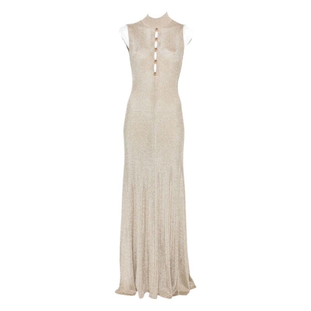 ワンピース SELF-PORTRAIT Woman Dress Beige SS25254SCH CHAMPAGNE Champagne Flower Satin Maxi Dress – self-portrait-US