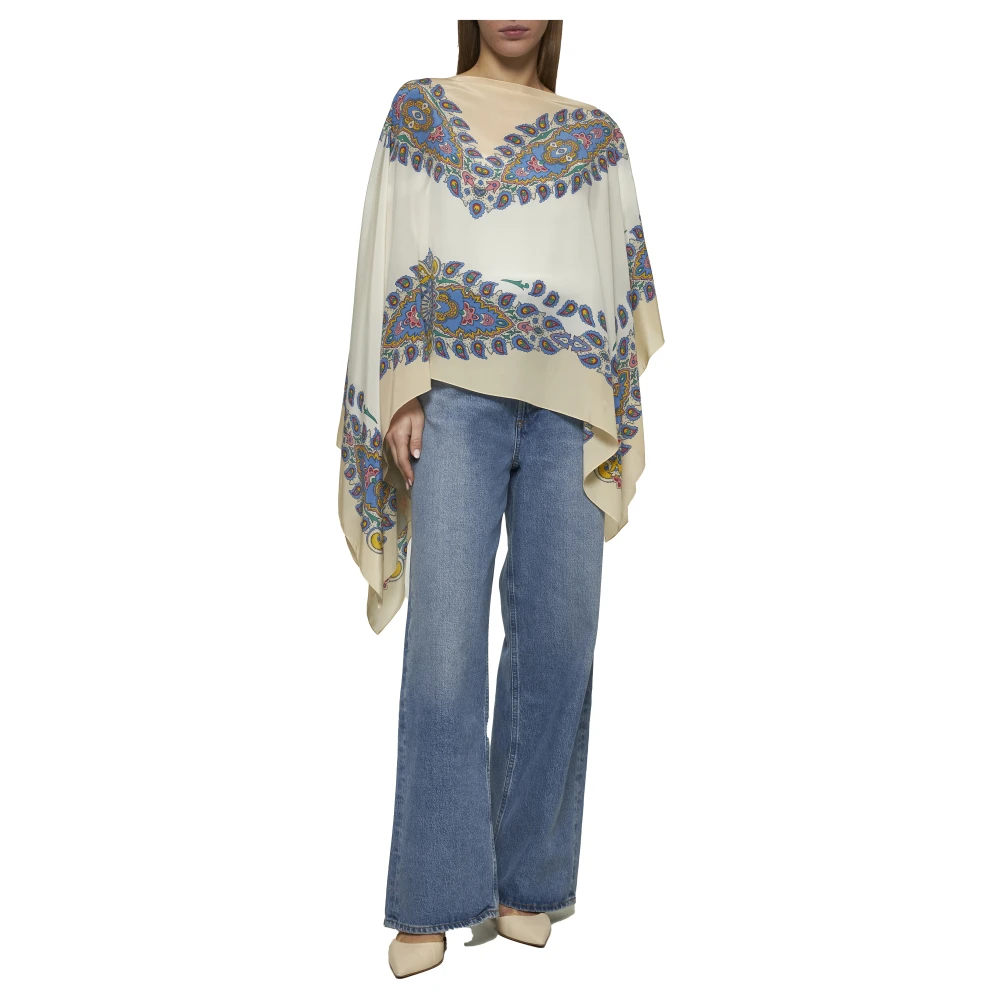 ETRO Witte Paisley Print Zijden Jas Multicolor Dames