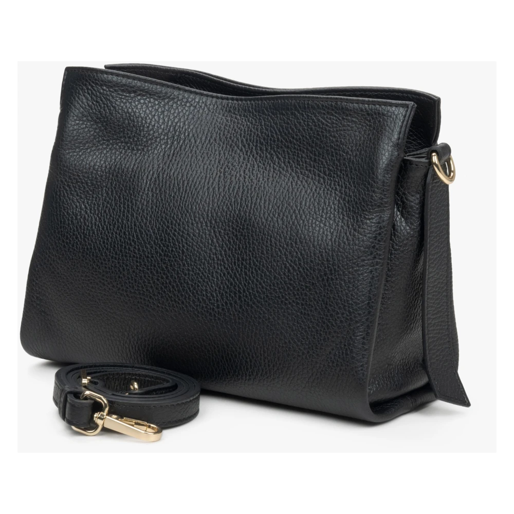Estro Dames Zwarte Crossbody Tas gemaakt van Premium Italiaans Echt Leer Er00115446 Black Dames