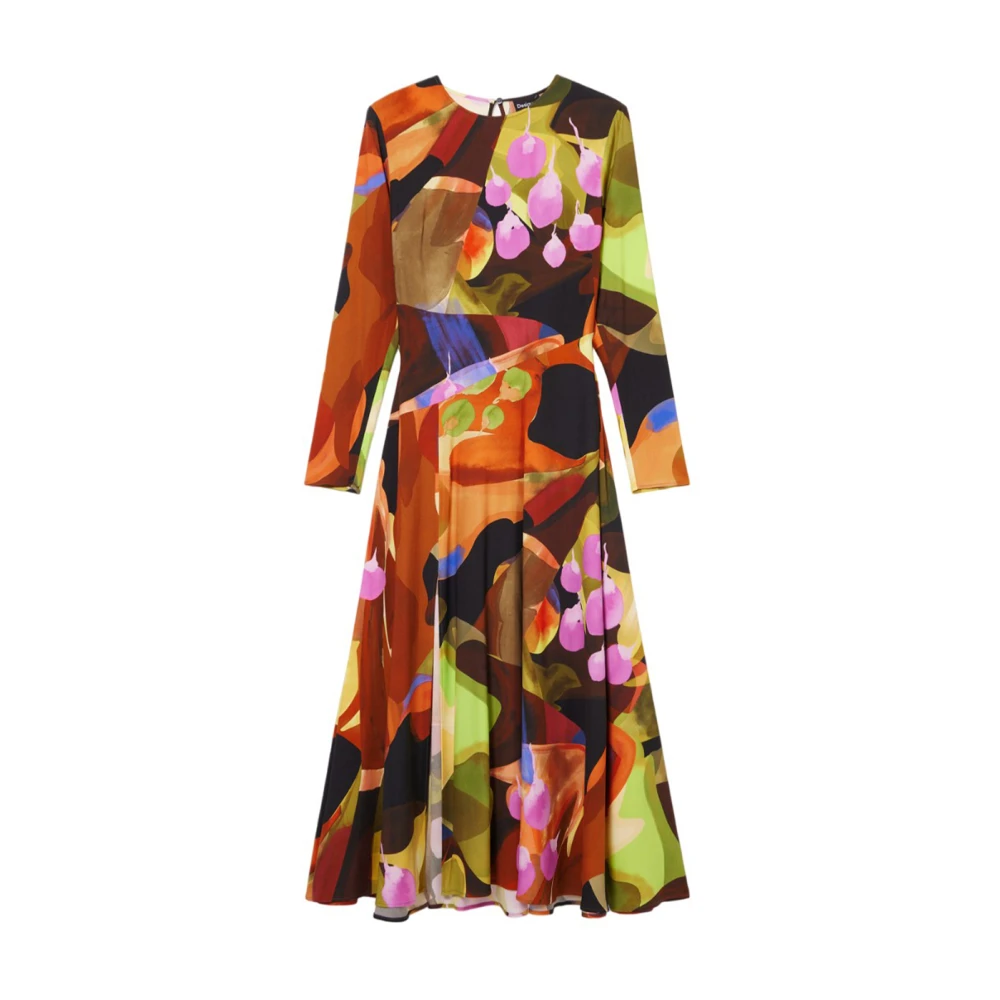 Desigual Bloemen Midi Jurk Elegant Veelzijdig Multicolor Dames