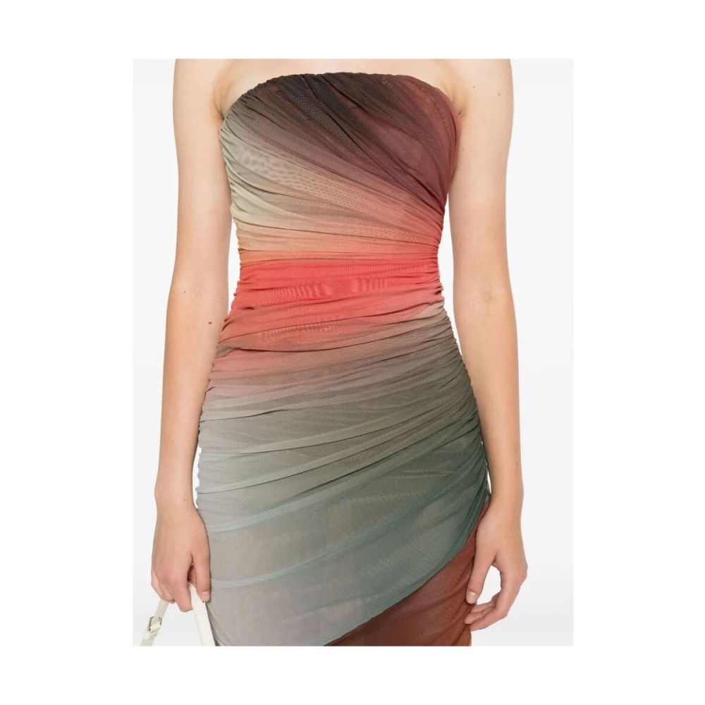 The Attico Gradiënt Mesh Jurk Strapless Mouwloos Multicolor Dames