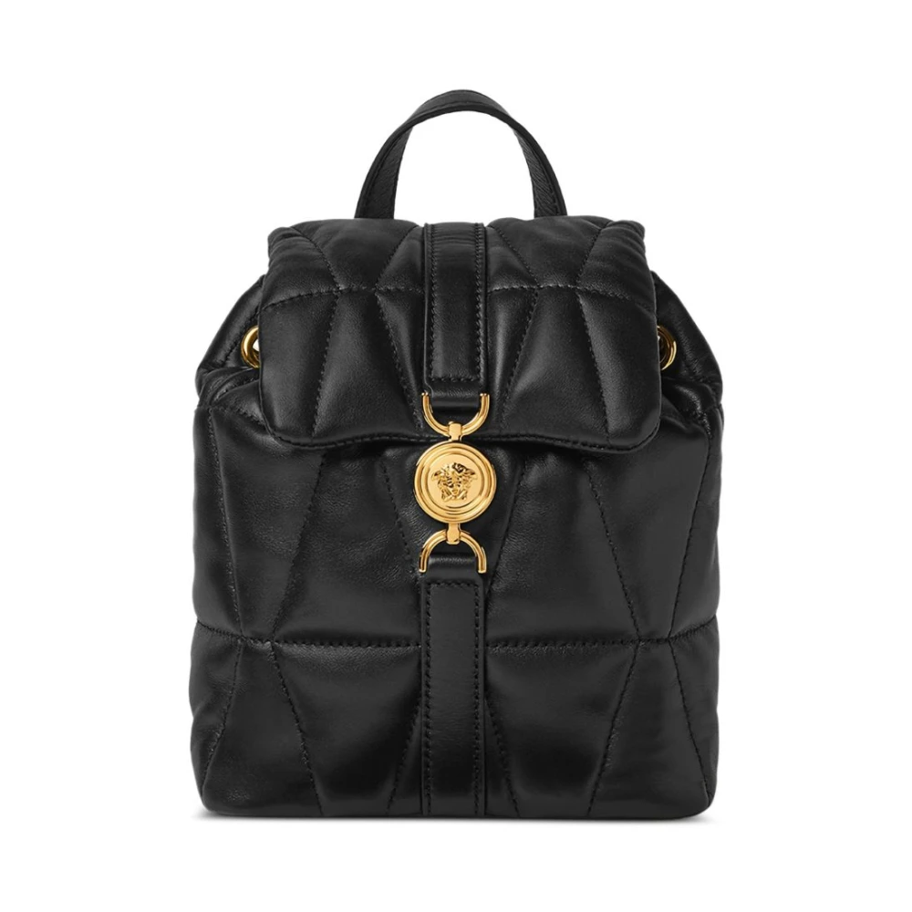 Versace Quilted Backpack - Female - Backpacks - Black - One Size - Bags