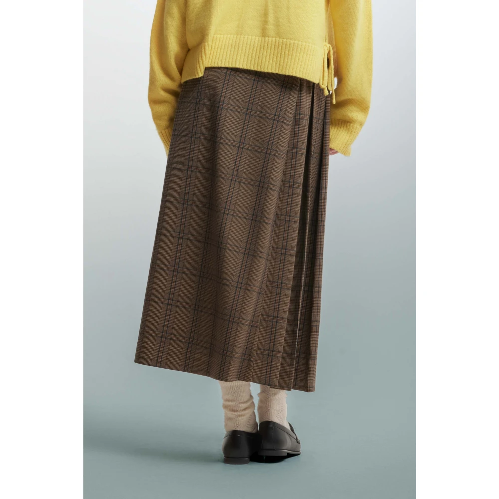 Kocca Tijdloze Tartan Geplooide Rok Brown Dames