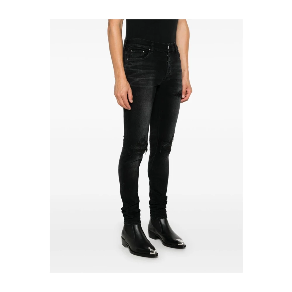 Amiri Zwarte Bandana Jacquard Skinny Jeans Black Heren