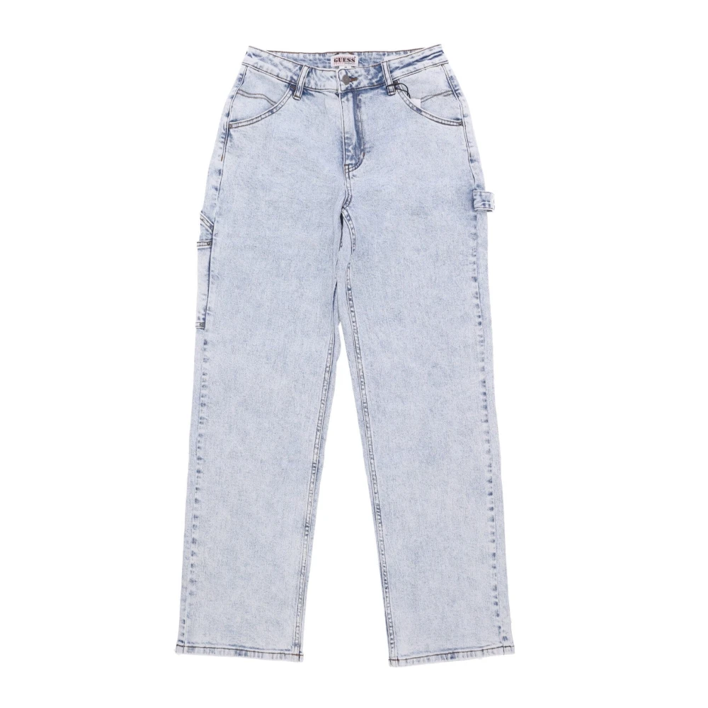 Guess Timmerman Pant Acid Wash Gereedschapszakken Blue Dames