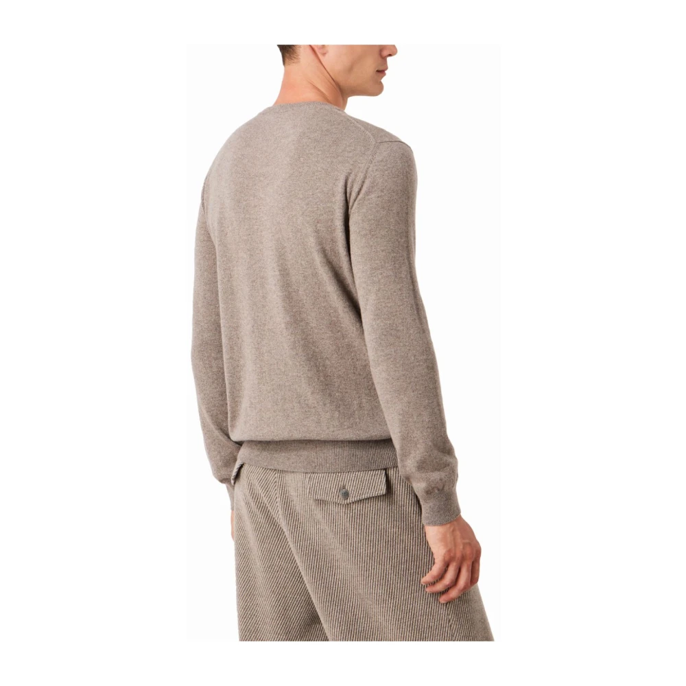 Giorgio Armani Ronde hals Pullover Sweater Brown Heren