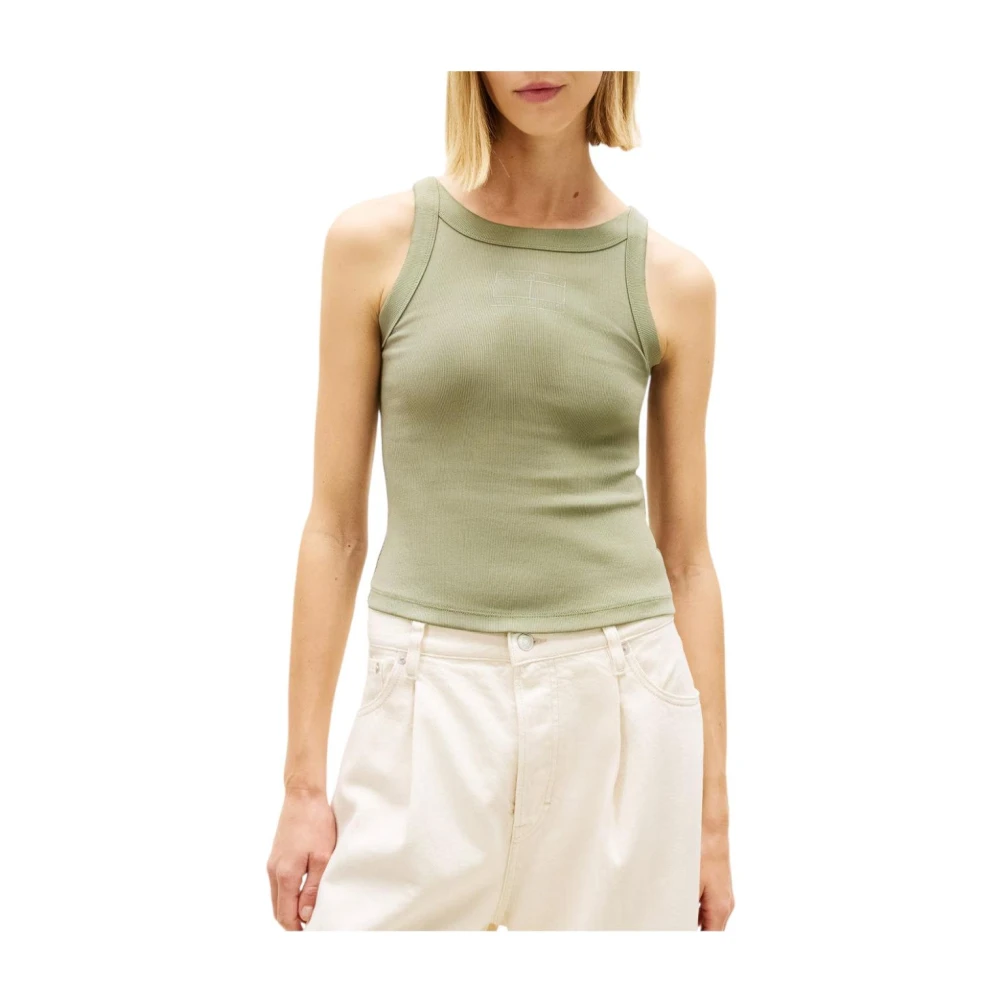 Tommy Hilfiger Women's Green Sleeveless Tops - Sleeveless Tops - L - Tops