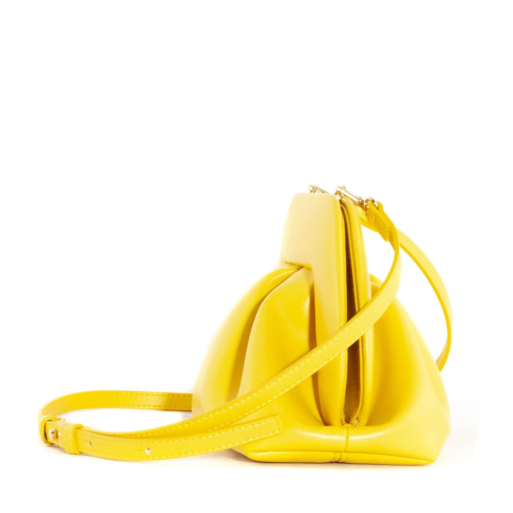THEMOIRè Gele Tia Clutch Tas met Plooien Yellow Dames