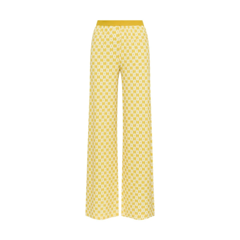 Maliparmi Women's Yellow Wide Trousers, S, Diamond Glow Trousers
