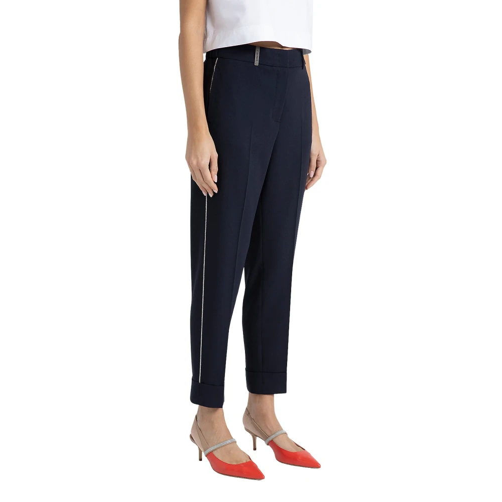 PESERICO Technische wollen sigarettenbroek Blue Dames