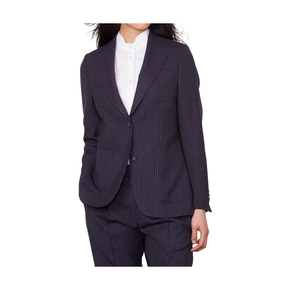 Officine Générale Diplomatisk Randig Klänning Blazer Blue, Dam