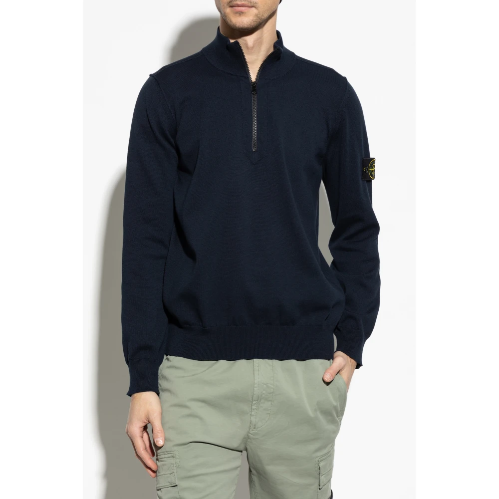 Stone Island Trui met logo Blue Heren